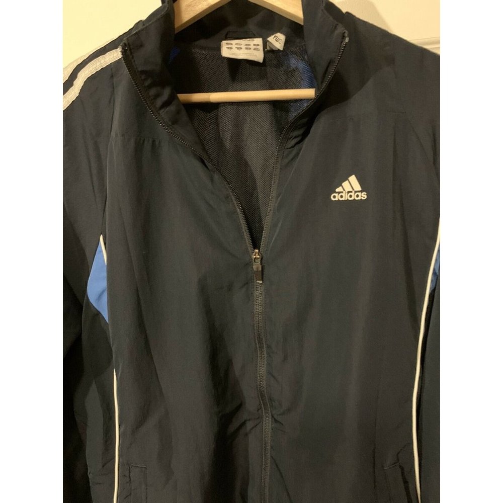 Adidas Navy/White Full Zip Men's Track Jacket - Size M UK 38/40
